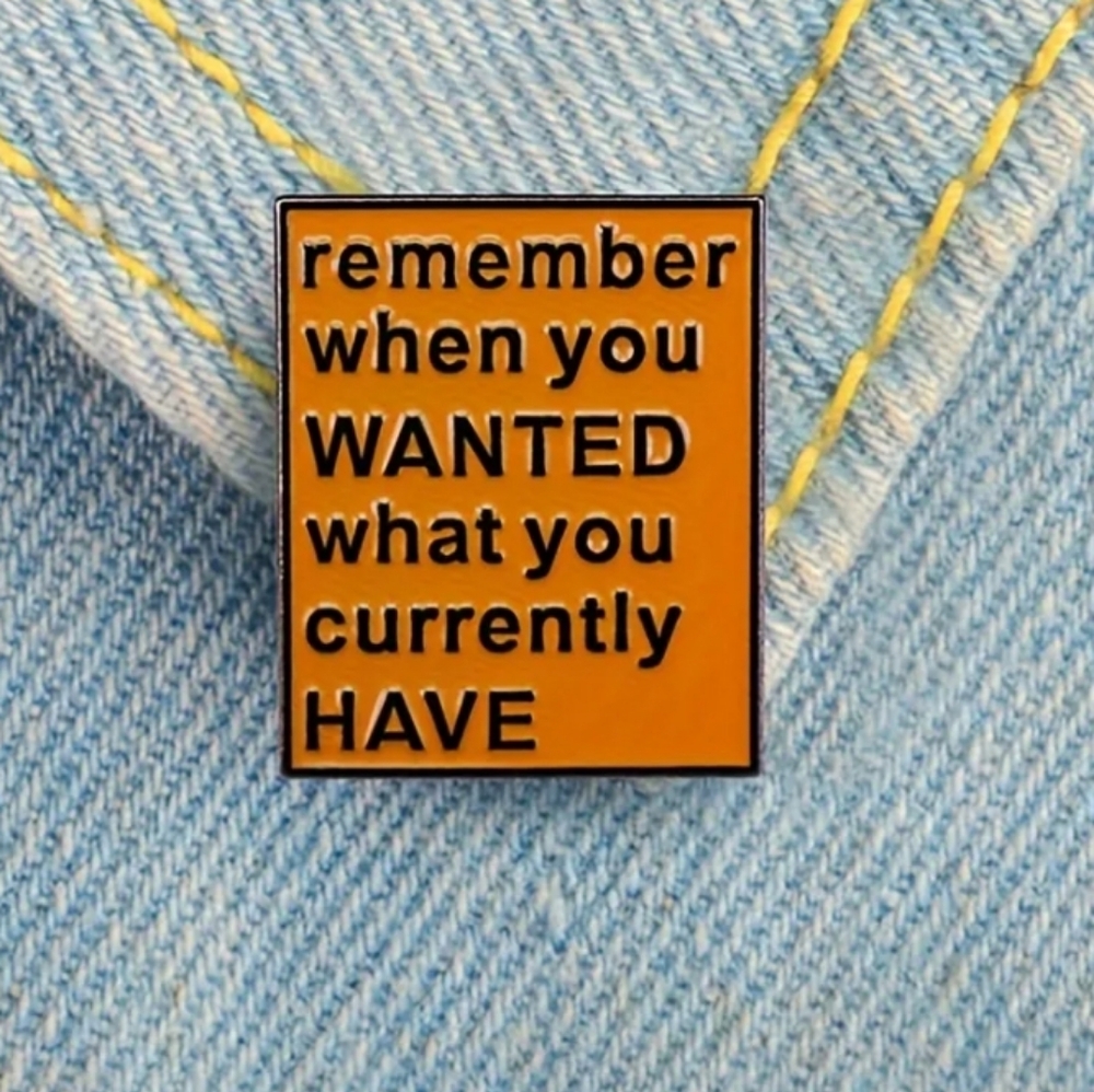 Orange Motivational Enamel Pin